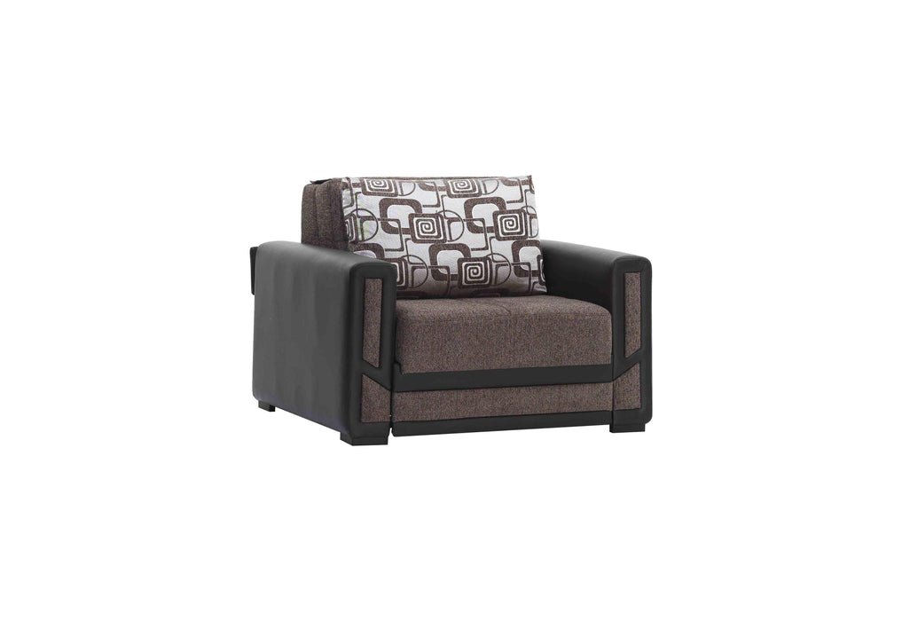 Ottomanson Mondomax Collection Upholstered Convertible Armchair with Storage - Home And Beyond
