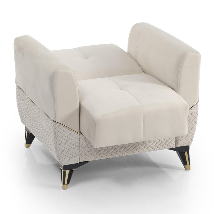 Ottomanson Samba Collection Upholstered Convertible Armchair with Storage