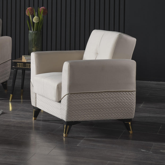 Ottomanson Samba Collection Upholstered Convertible Armchair with Storage