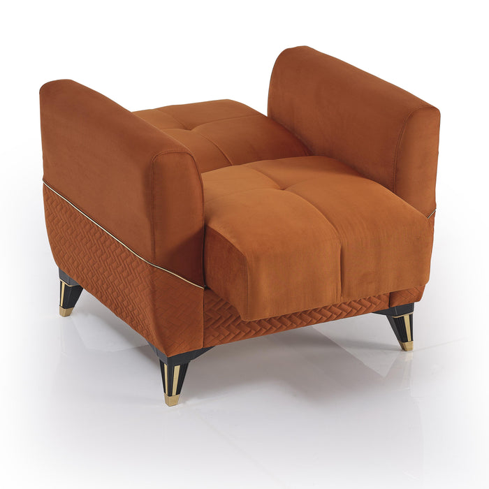 Ottomanson Samba Collection Upholstered Convertible Armchair with Storage