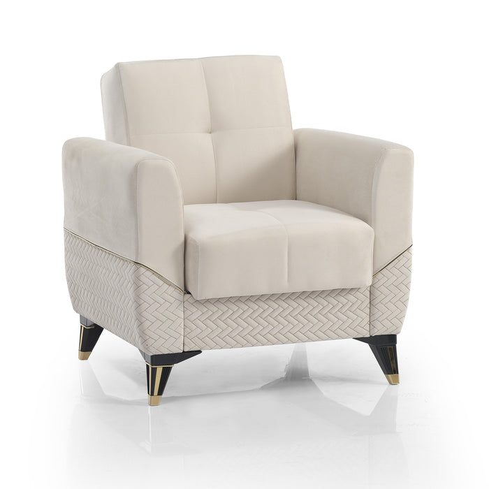 Ottomanson Samba Collection Upholstered Convertible Armchair with Storage
