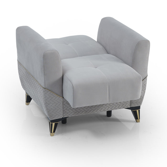 Ottomanson Samba Collection Upholstered Convertible Armchair with Storage