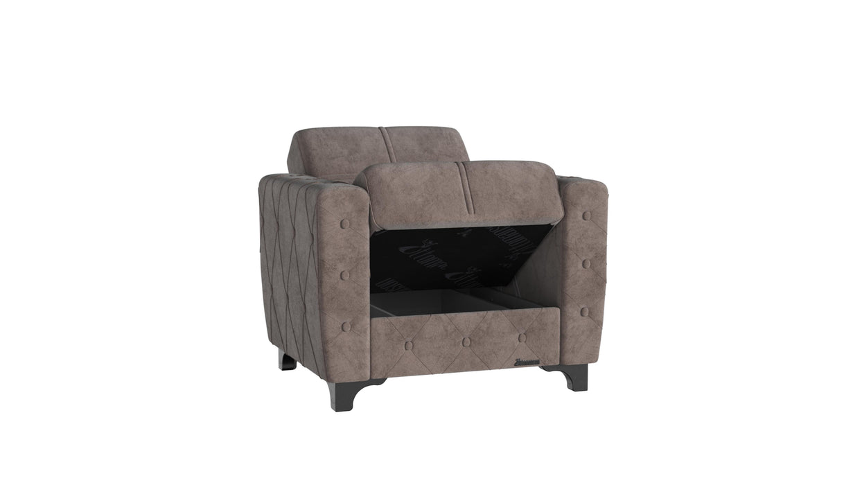 Ottomanson Sultan Collection Upholstered Convertible Armchair with Storage