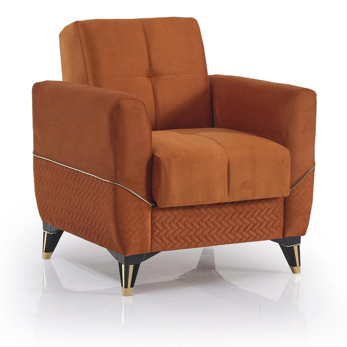 Ottomanson Samba Collection Upholstered Convertible Armchair with Storage