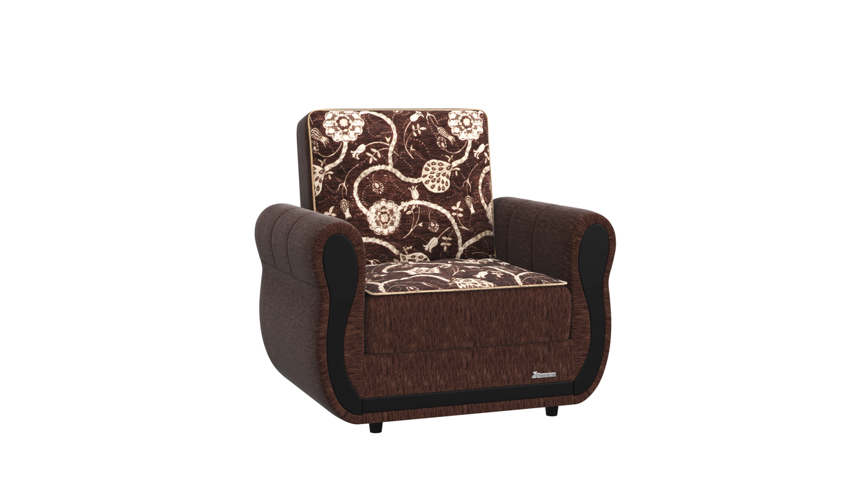 Ottomanson Havana Collection Upholstered Convertible Armchair with Storage