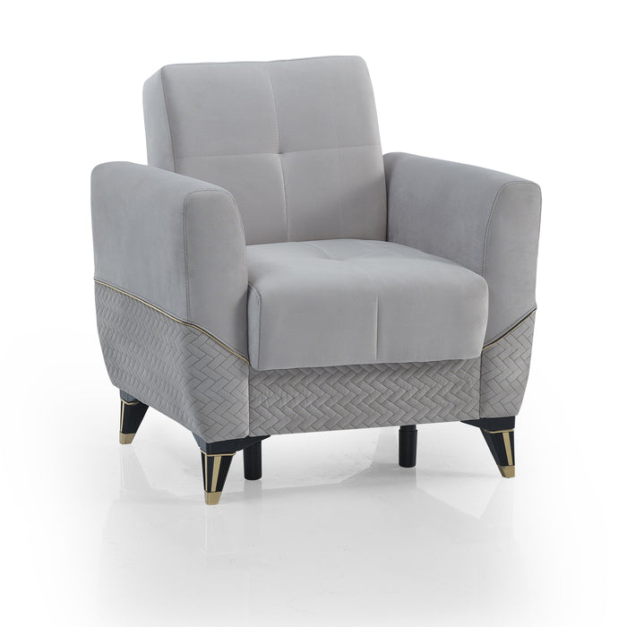 Ottomanson Samba Collection Upholstered Convertible Armchair with Storage