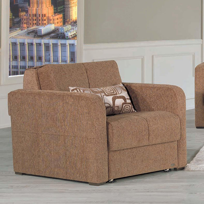 Ottomanson Ferra Fashion Collection Upholstered Convertible Armchair with Storage