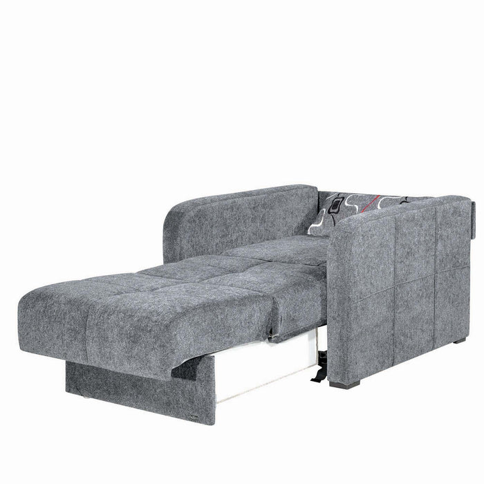 Ottomanson Ferra Fashion Collection Upholstered Convertible Armchair with Storage