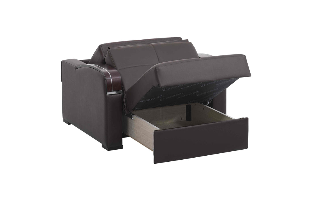 Ottomanson Sleep Plus Collection Upholstered Convertible Armchair with Storage - Home And Beyond