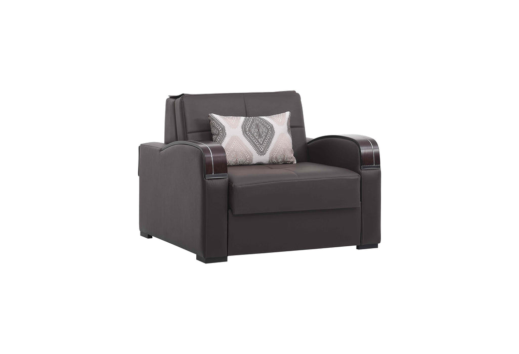 Ottomanson Sleep Plus Collection Upholstered Convertible Armchair with Storage - Home And Beyond