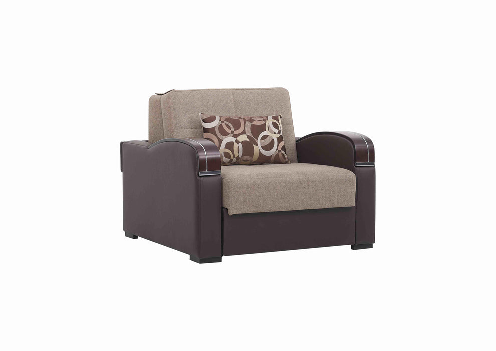 Ottomanson Sleep Plus Collection Upholstered Convertible Armchair with Storage - Home And Beyond