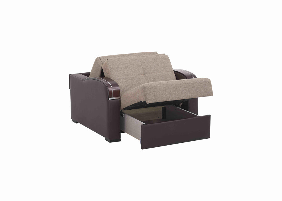 Ottomanson Sleep Plus Collection Upholstered Convertible Armchair with Storage - Home And Beyond