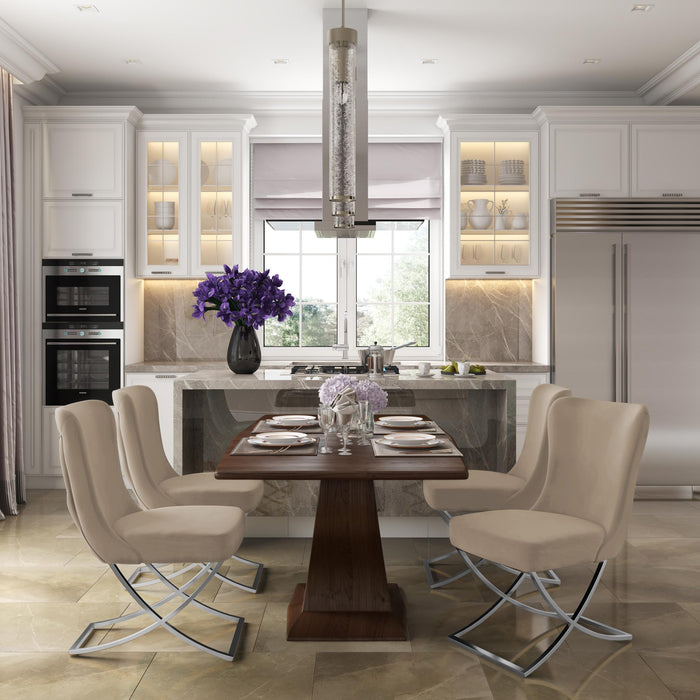 Ottomanson Royal Collection Upholstered Gold Legged Dining Chair, Set of 2 - Home And Beyond