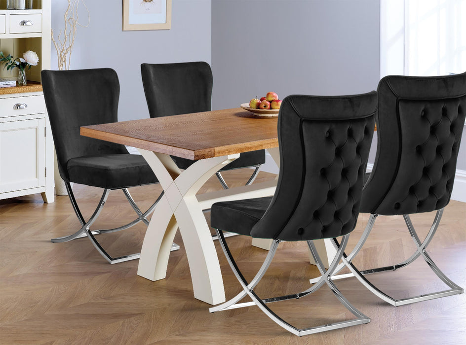 Ottomanson Royal Collection Upholstered Gold Legged Dining Chair, Set of 2 - Home And Beyond