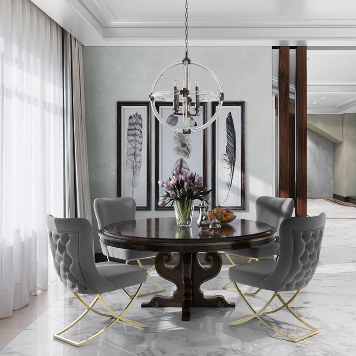 Ottomanson Royal Collection Upholstered Gold Legged Dining Chair, Set of 2 - Home And Beyond