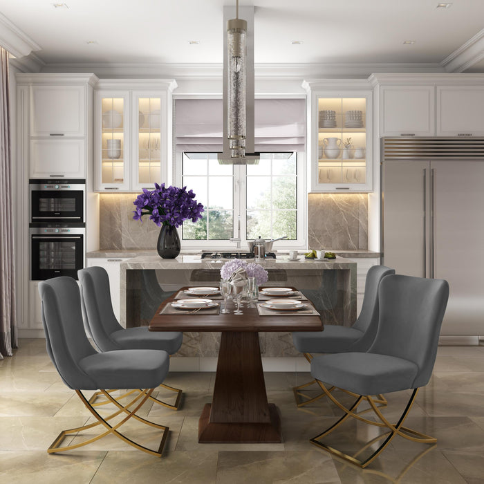 Ottomanson Royal Collection Upholstered Gold Legged Dining Chair, Set of 2 - Home And Beyond