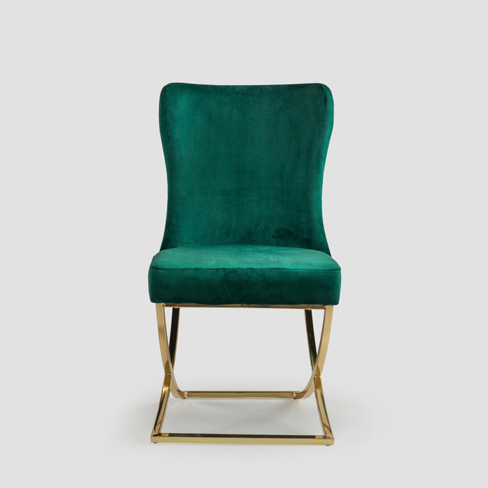 Ottomanson Royal Collection Upholstered Gold Legged Dining Chair, Set of 2 - Home And Beyond