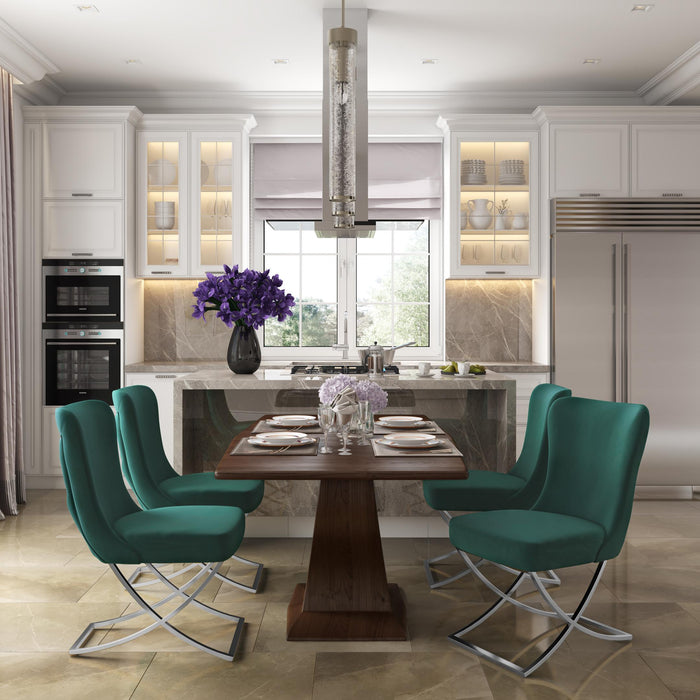 Ottomanson Royal Collection Upholstered Gold Legged Dining Chair, Set of 2 - Home And Beyond