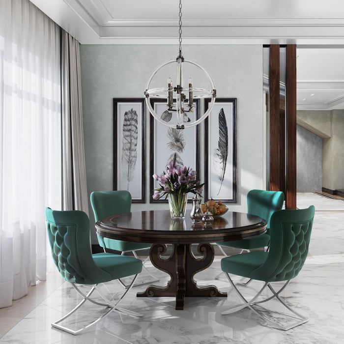 Ottomanson Royal Collection Upholstered Gold Legged Dining Chair, Set of 2 - Home And Beyond