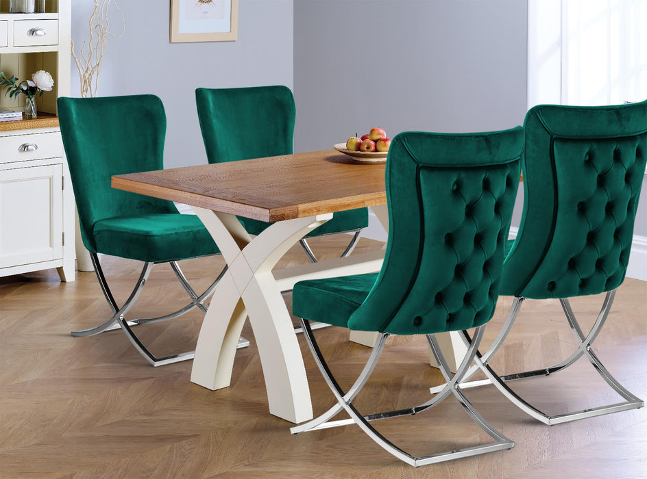 Ottomanson Royal Collection Upholstered Gold Legged Dining Chair, Set of 2 - Home And Beyond