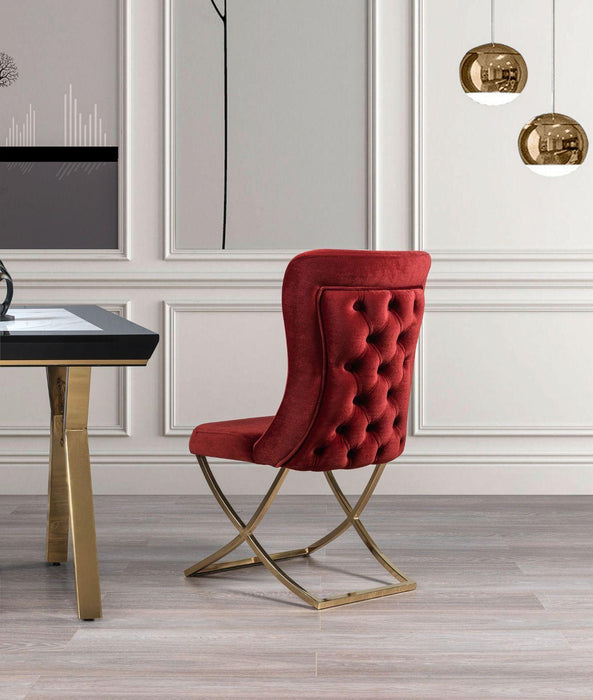 Ottomanson Royal Collection Upholstered Gold Legged Dining Chair, Set of 2 - Home And Beyond