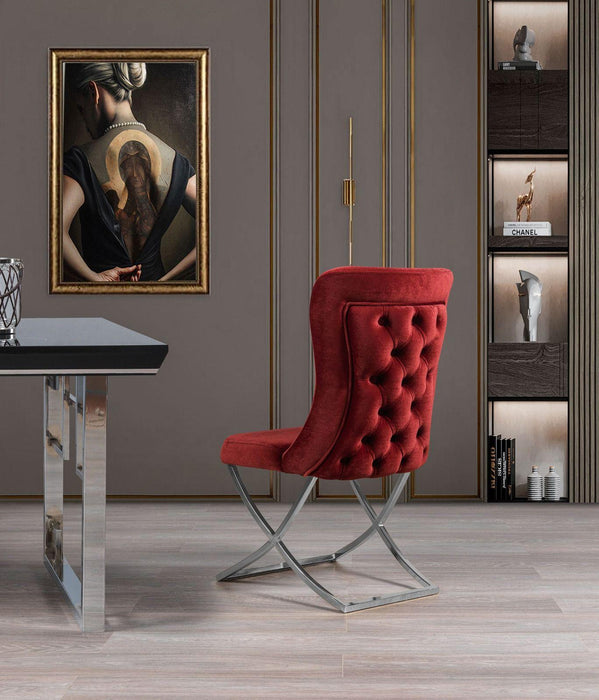 Ottomanson Royal Collection Upholstered Gold Legged Dining Chair, Set of 2 - Home And Beyond