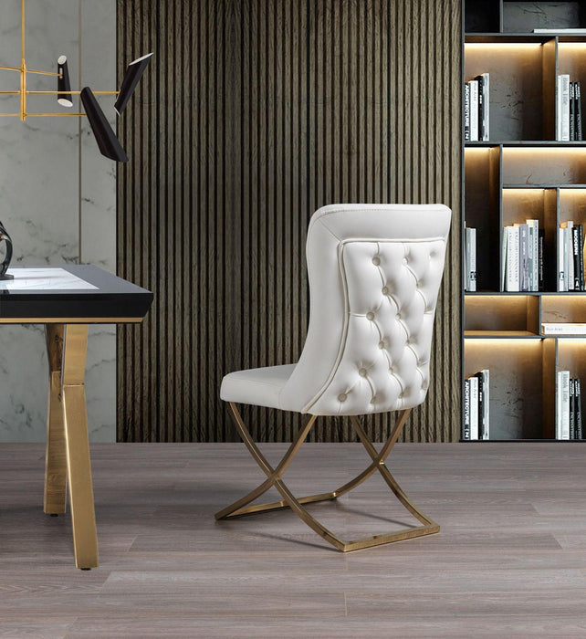 Ottomanson Royal Collection Upholstered Gold Legged Dining Chair, Set of 2 - Home And Beyond