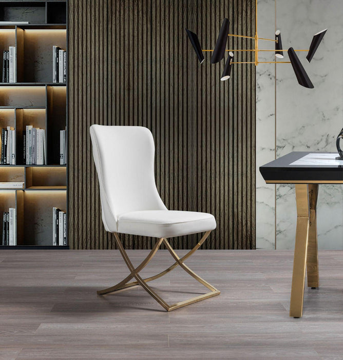 Ottomanson Royal Collection Upholstered Gold Legged Dining Chair, Set of 2 - Home And Beyond