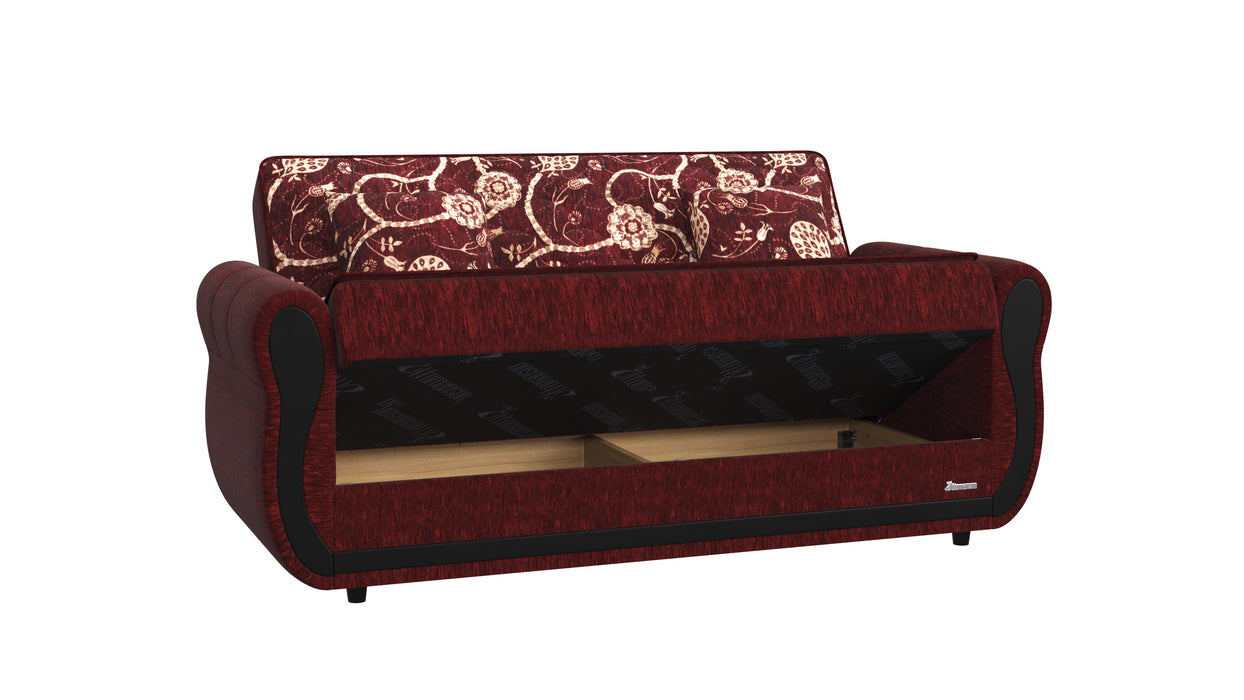 Ottomanson Havana Collection Upholstered Convertible Loveseat with Storage
