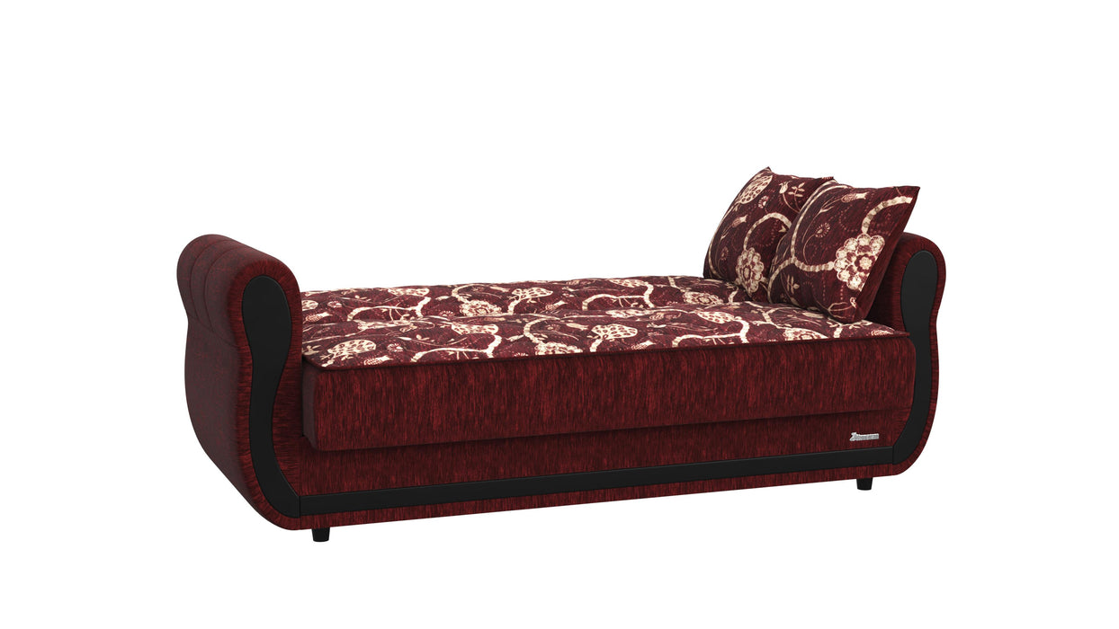 Ottomanson Havana Collection Upholstered Convertible Loveseat with Storage