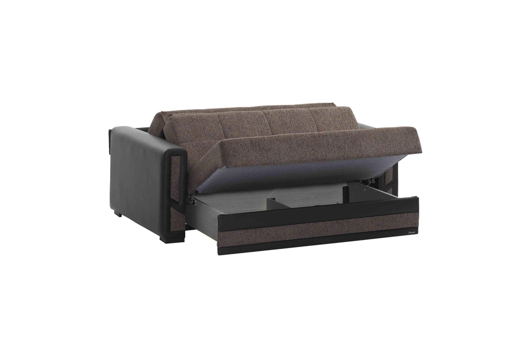 Ottomanson Mondomax Collection Upholstered Convertible Loveseat with Storage - Home And Beyond