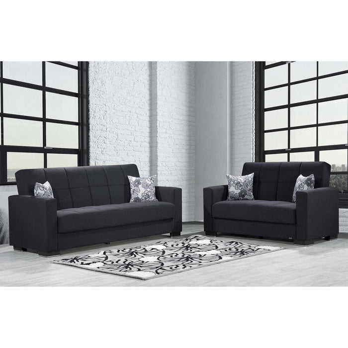 Ottomanson Armada Collection Upholstered Convertible Loveseat with Storage - Home And Beyond