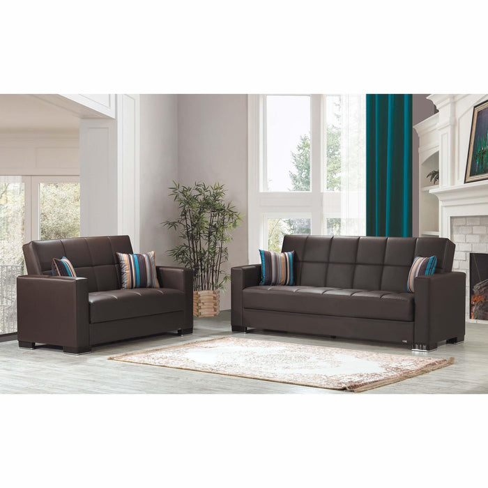 Ottomanson Armada Collection Upholstered Convertible Loveseat with Storage - Home And Beyond