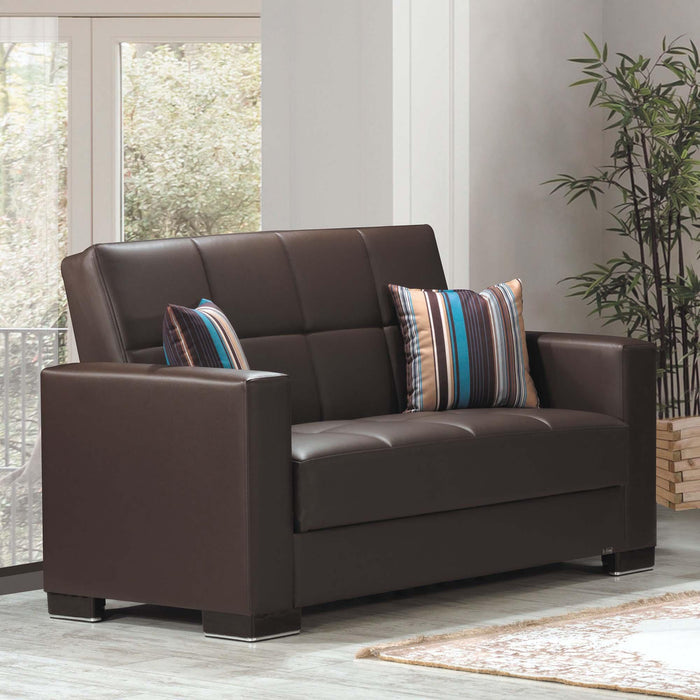 Ottomanson Armada Collection Upholstered Convertible Loveseat with Storage - Home And Beyond