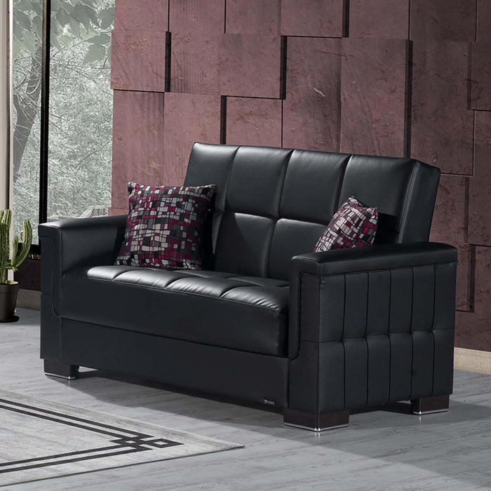 Ottomanson Armada Collection Upholstered Convertible Loveseat with Storage - Home And Beyond