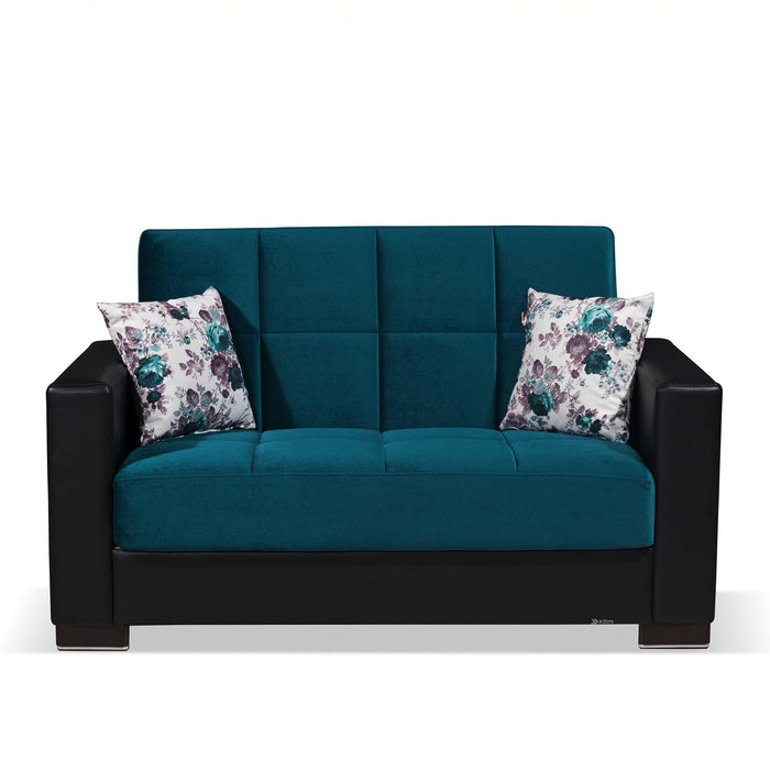 Ottomanson Armada Collection Upholstered Convertible Loveseat with Storage - Home And Beyond