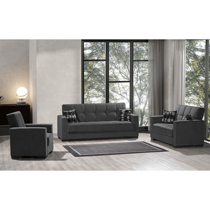 Ottomanson Armada Collection Upholstered Convertible Loveseat with Storage - Home And Beyond