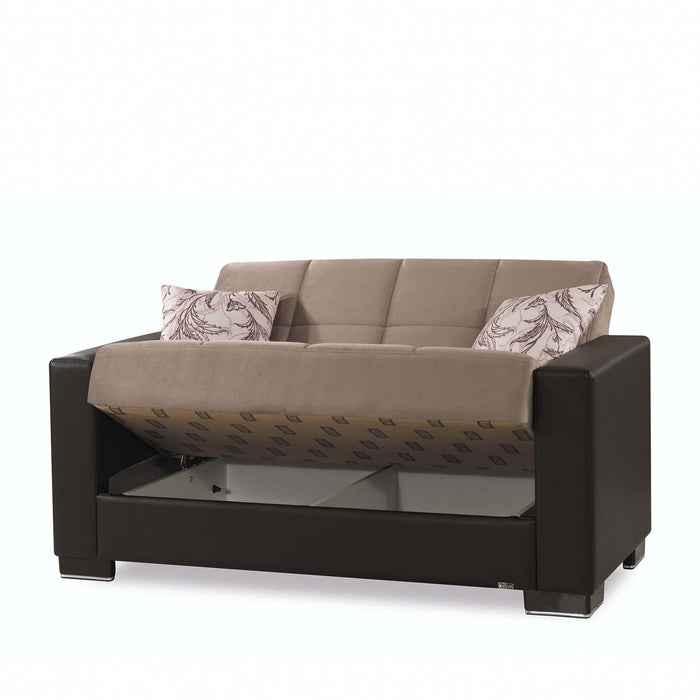 Ottomanson Armada Collection Upholstered Convertible Loveseat with Storage - Home And Beyond