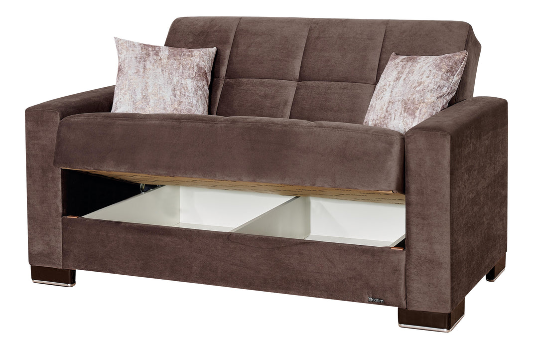 Ottomanson Armada Collection Upholstered Convertible Loveseat with Storage - Home And Beyond