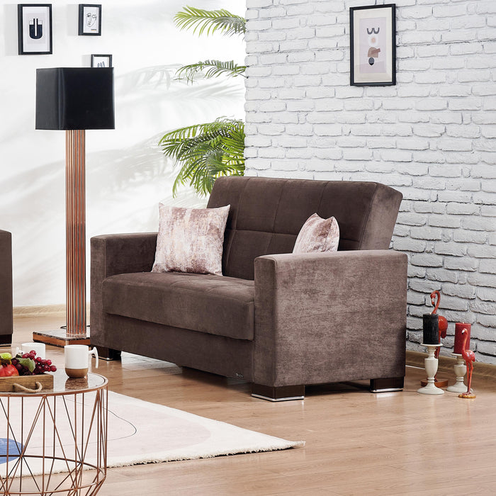 Ottomanson Armada Collection Upholstered Convertible Loveseat with Storage - Home And Beyond