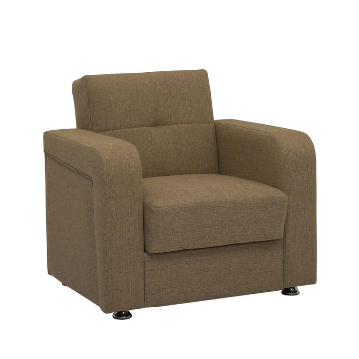 Ottomanson Harmony Collection Upholstered Convertible Armchair with Storage