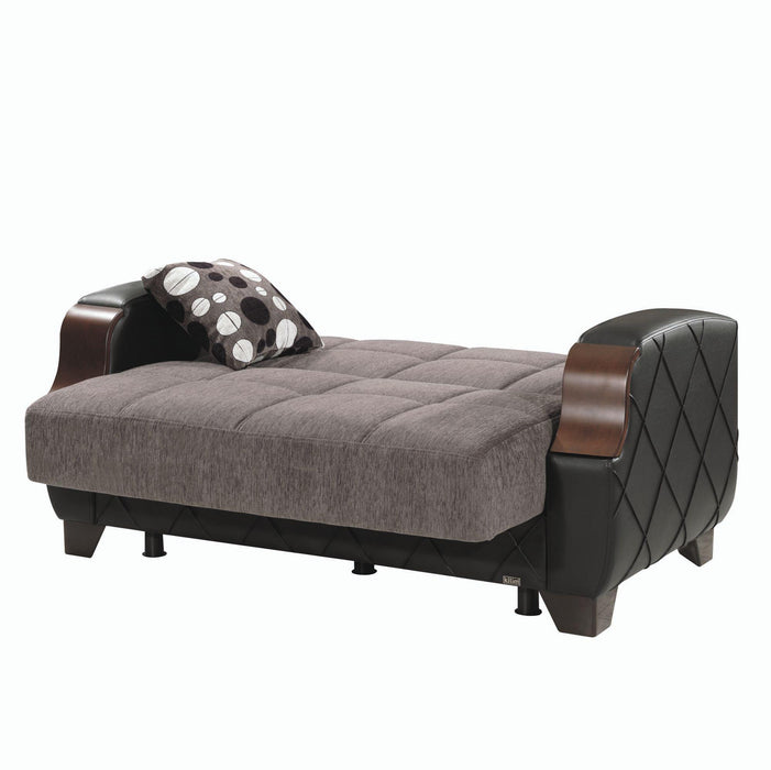 Ottomanson Molina Collection Upholstered Convertible Loveseat with Storage