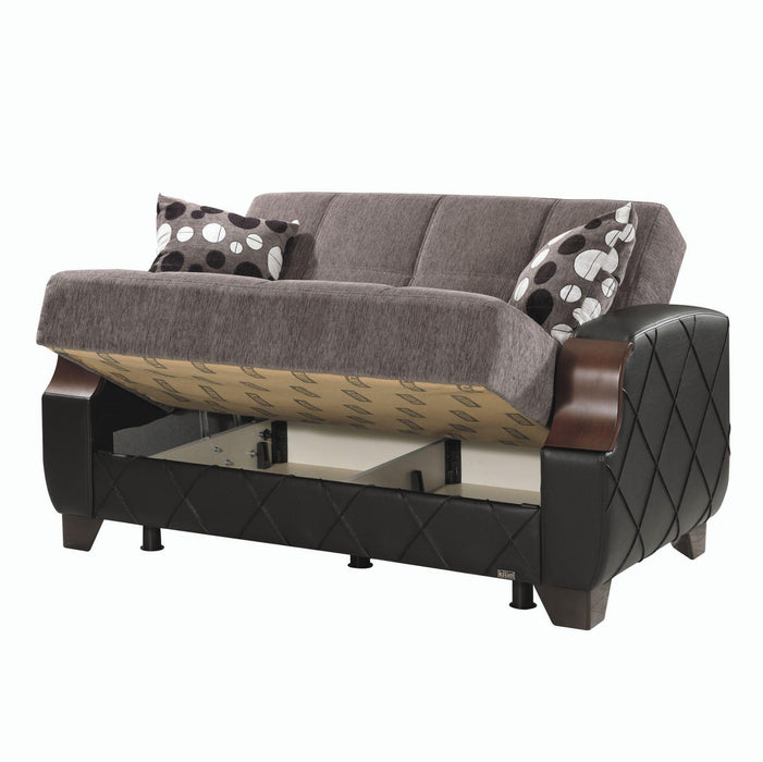 Ottomanson Molina Collection Upholstered Convertible Loveseat with Storage