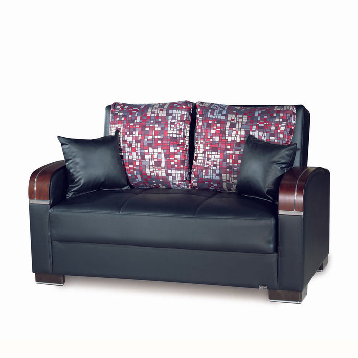 Ottomanson Mobimax Collection Upholstered Convertible Loveseat with Storage