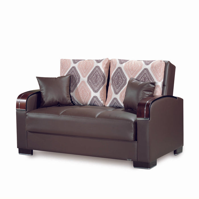 Ottomanson Mobimax Collection Upholstered Convertible Loveseat with Storage