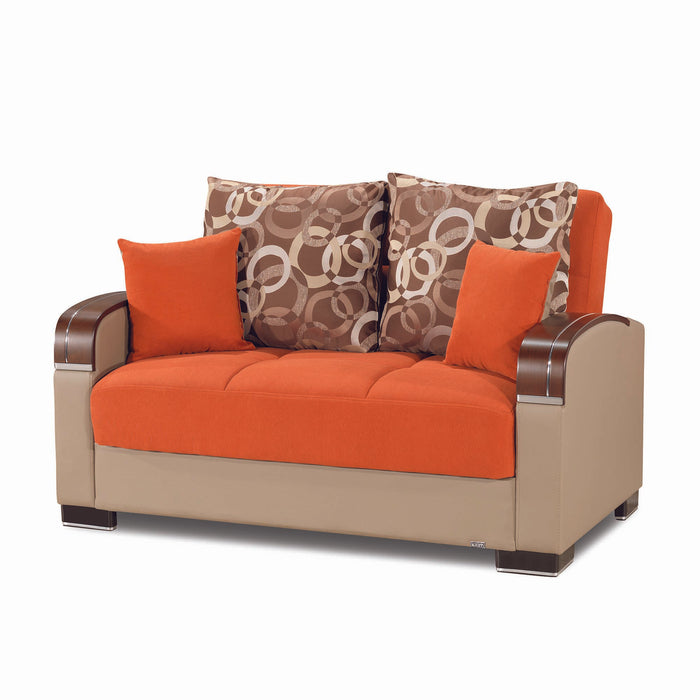 Ottomanson Mobimax Collection Upholstered Convertible Loveseat with Storage
