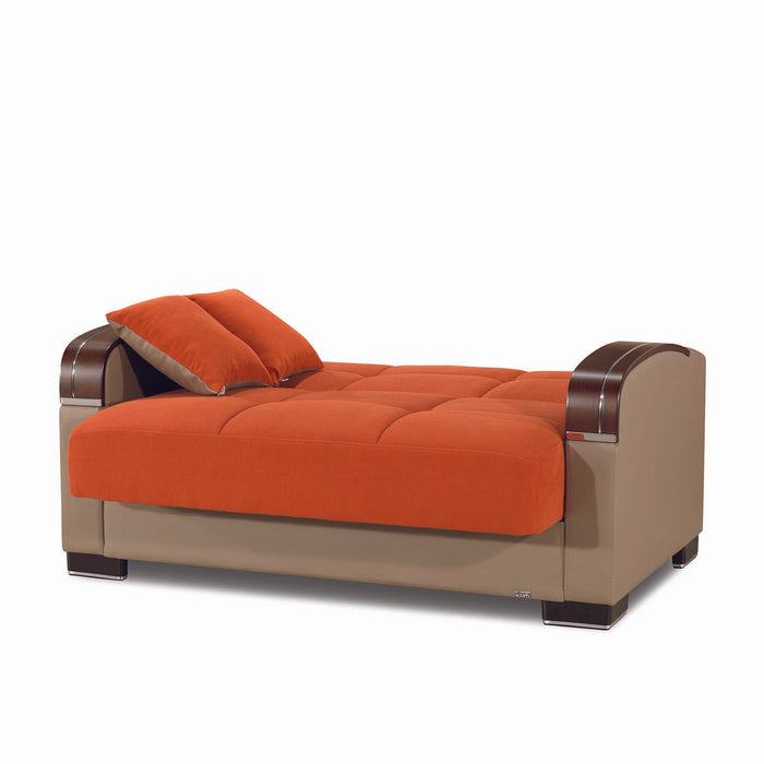 Ottomanson Mobimax Collection Upholstered Convertible Loveseat with Storage