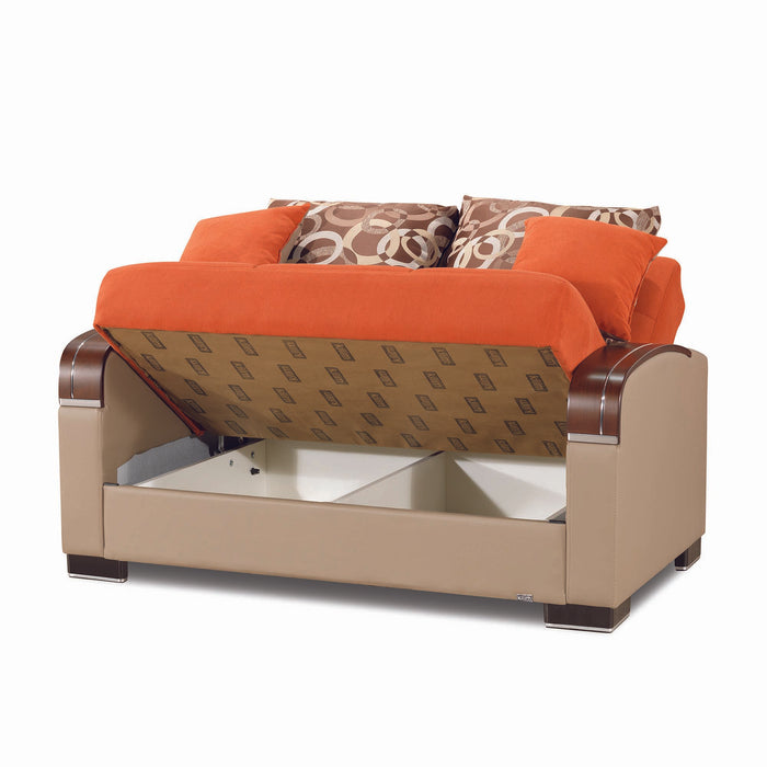 Ottomanson Mobimax Collection Upholstered Convertible Loveseat with Storage