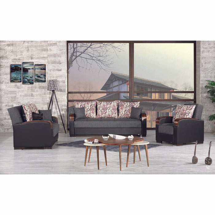 Ottomanson Mobimax Collection Upholstered Convertible Loveseat with Storage
