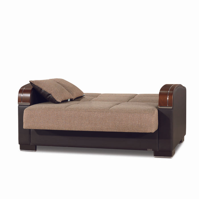 Ottomanson Mobimax Collection Upholstered Convertible Loveseat with Storage